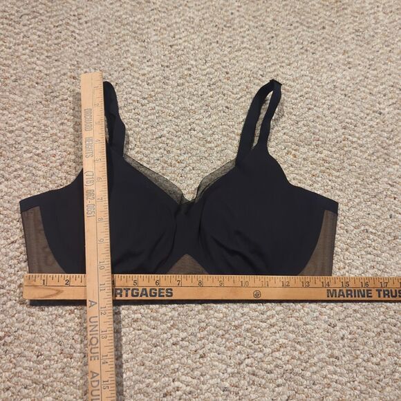 Honeylove Crossover Bra Medium Black Nude Mesh Panel Wireless Supportive - Picture 2 of 6